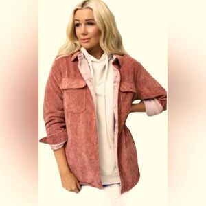 Corduroy and Plaid Reversible Corduroy Jacket Medium Terracotta
